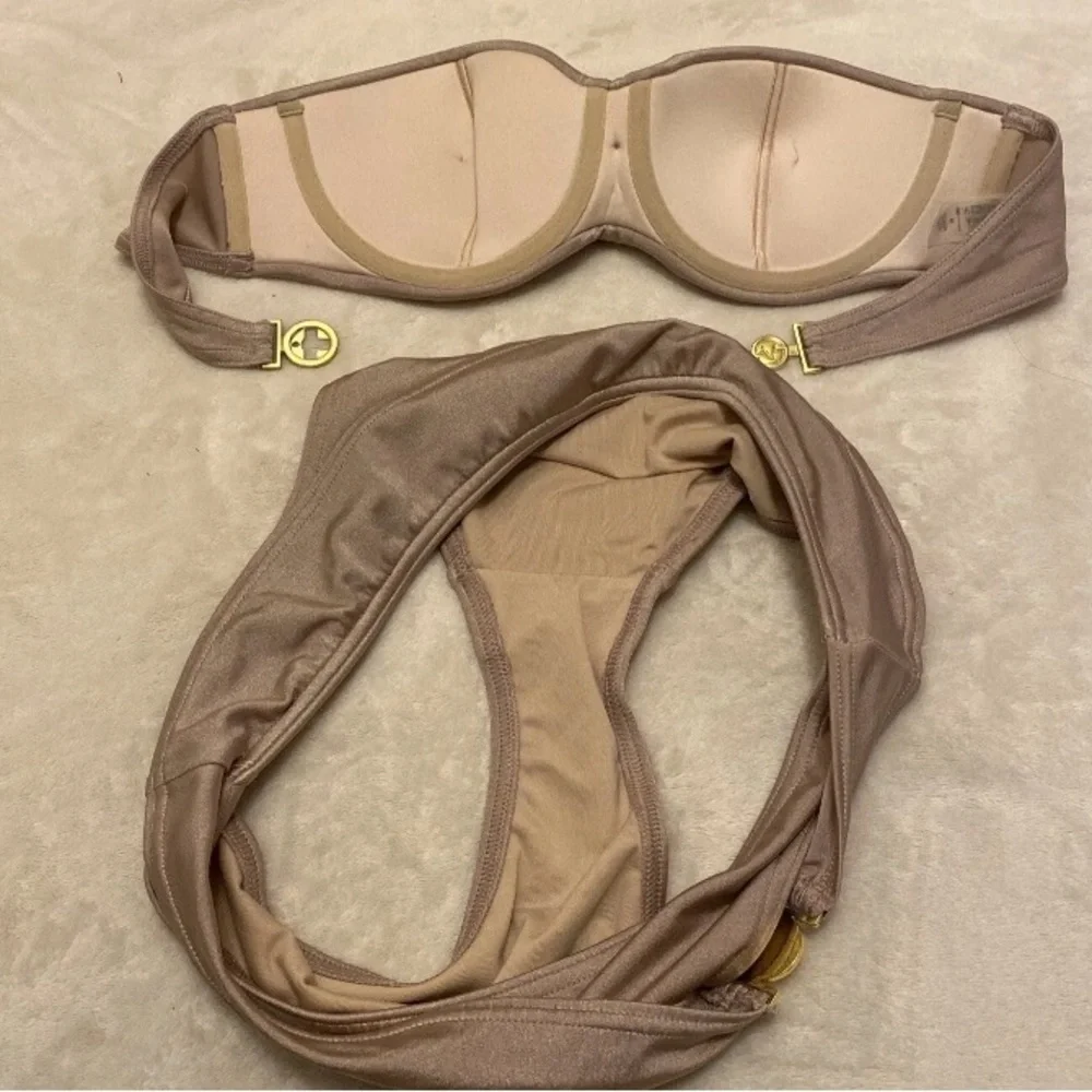 Victoria's Secret Beige Shimmer Twist Bandeau Bikini - Picture 11 of 16